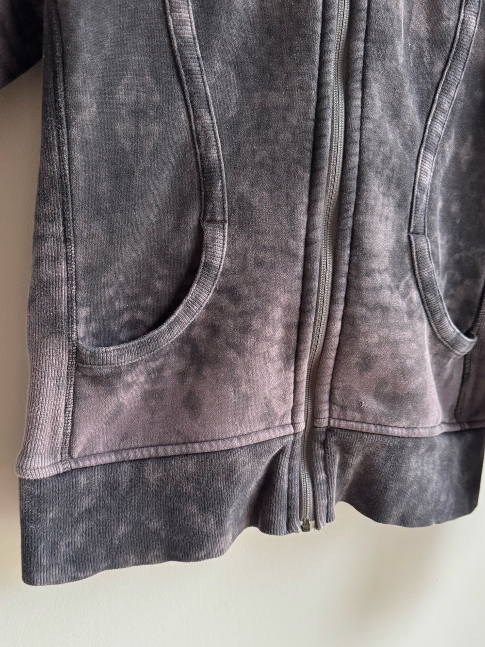 Lululemon Tie-Dye Scuba Hoodie Womens 12 Grey Hooded Full Zip Sweatshirt - Picture 5 of 12